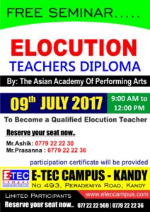 teacher training,Elocution teacer training,etec campus